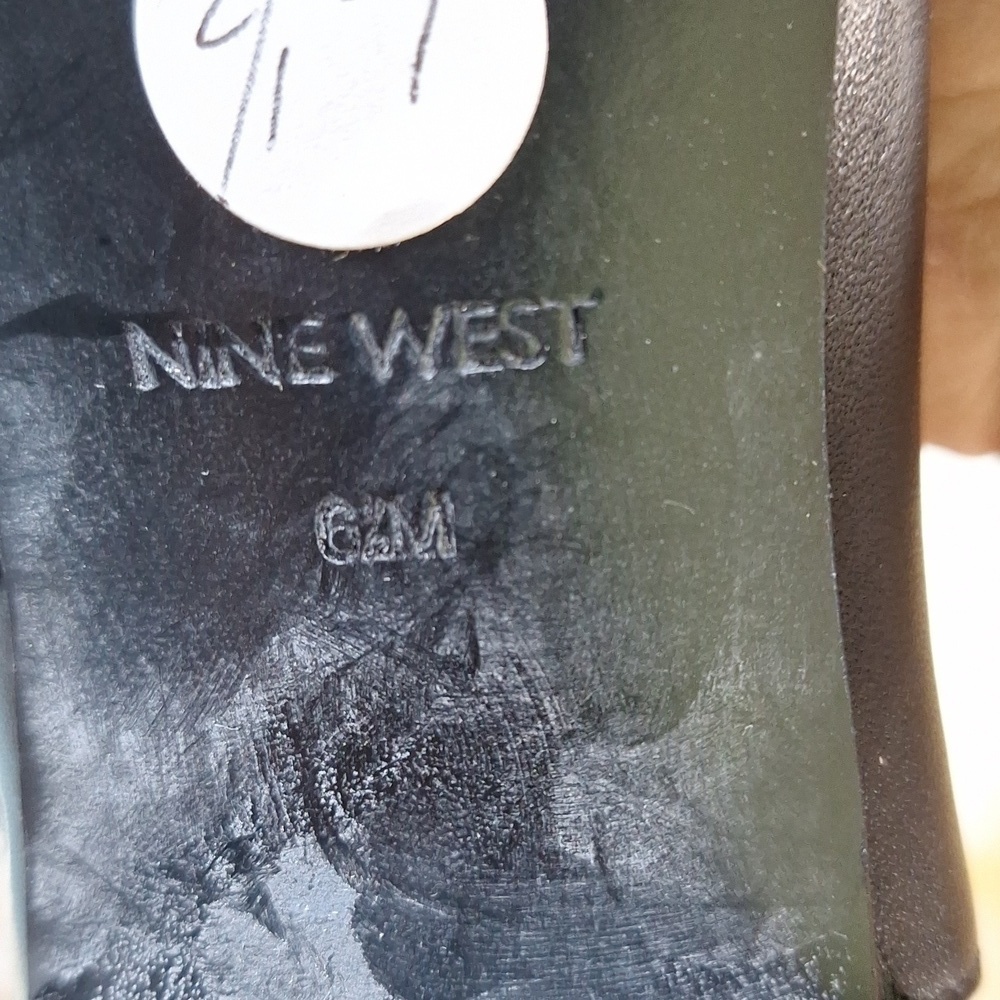 Nine West 6 1/2 M leather tall black boots - Picture 4 of 10